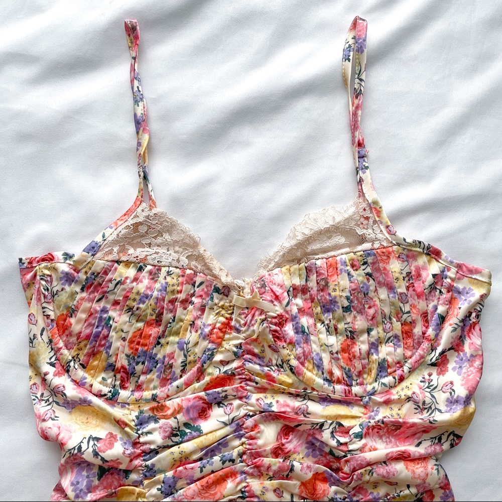 Floral Drawstring Ruched Dress - Picture 8 of 11